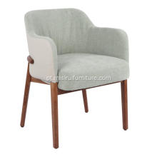 Cadeiras de apoio de braço de madeira de estilo minimalista azul -céu